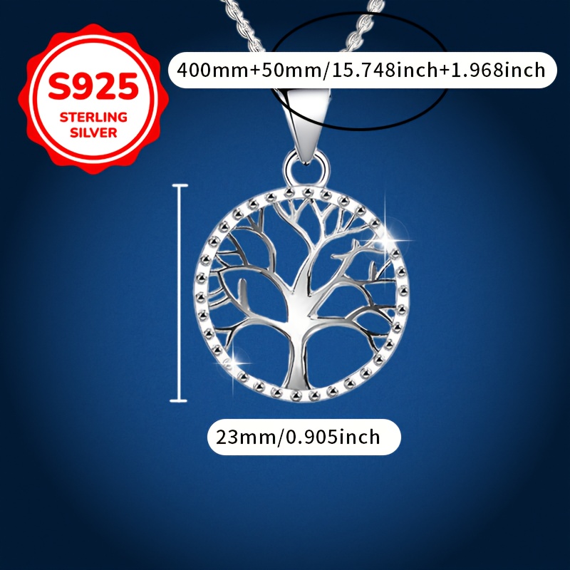 Women's Tree of Life Pendant Necklace S925 Silver